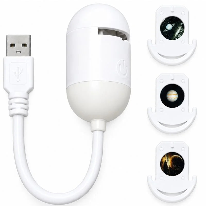 Galaxy Starry Sky Lamp Box | 2-in-1 Projector Night Light with 3 Projection Lenses | Built-in Night Light