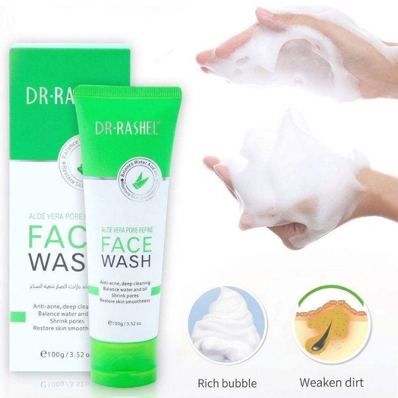 Aloe Vera Pore Refining DR. RASHEL Face Wash | Deep Cleansing & Hydrating Facial Cleanser | 100g