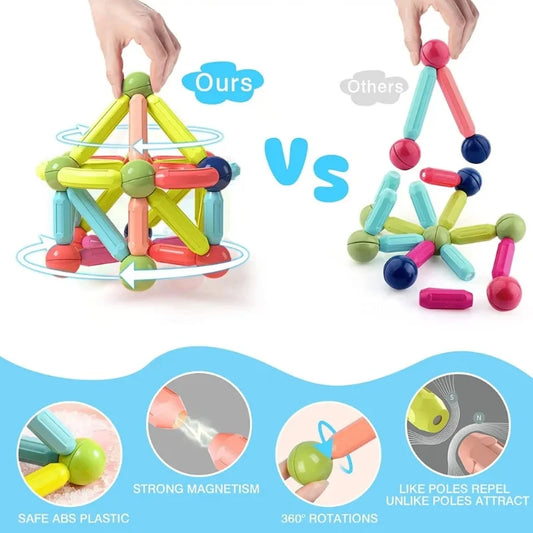 25 Pcs Magnetic Building Blocks Set | STEM Educational Rods & Balls Toy for Kids