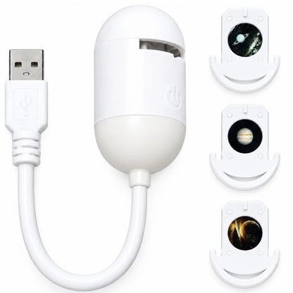 Galaxy Starry Sky Lamp Box | 2-in-1 Projector Night Light with 3 Projection Lenses | Built-in Night Light
