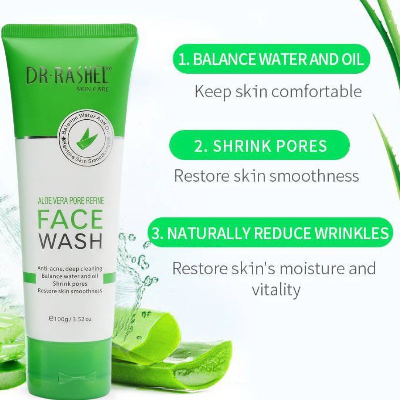 Aloe Vera Pore Refining DR. RASHEL Face Wash | Deep Cleansing & Hydrating Facial Cleanser | 100g